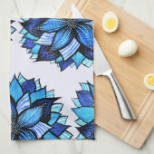 Schöne abstrakte blaue Blumen-Tinte, die Muster Handtuch (Viertel Falte)