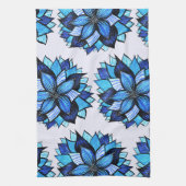 Schöne abstrakte blaue Blumen-Tinte, die Muster Handtuch (Vertikal)