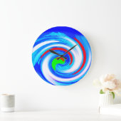 Schöne abstrakte blaue Kunst Große Wanduhr (Zuhause)