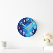 Schöne Abstrakte Blaue Moderne Kunst Runde Wanduhr (Zuhause)