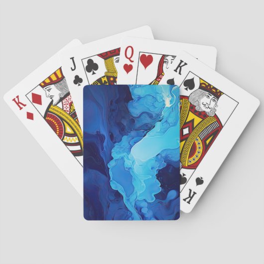 Schöne Abstrakte Blaue Moderne Kunst Spielkarten (Rückseite)