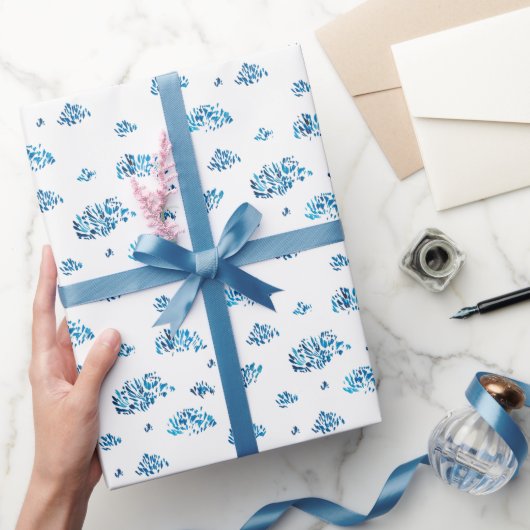 Schöne abstrakte blaue Wasserfarben Geschenkpapier (Schenken)