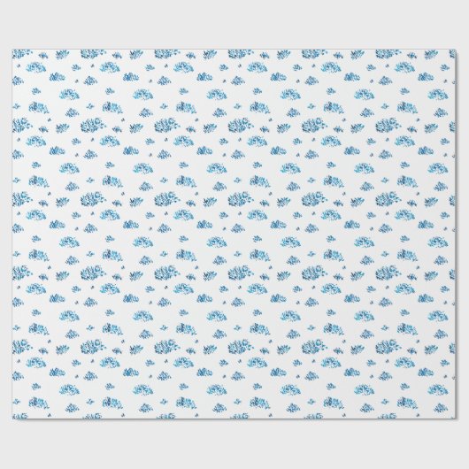 Schöne abstrakte blaue Wasserfarben Geschenkpapier (Flach)