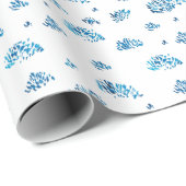 Schöne abstrakte blaue Wasserfarben Geschenkpapier (Rolleneckpunkt)