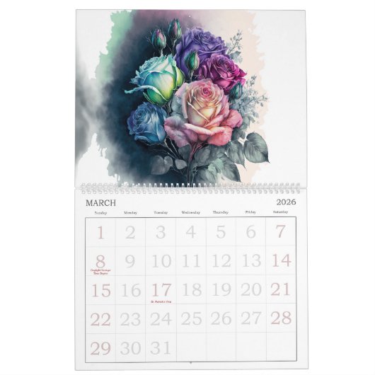 Schöne Abstrakte Blume Kalender (Mär 2026)