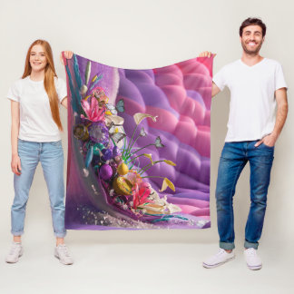 Schöne Abstrakte Blume mit Flora #9 Fleecedecke
