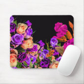 Schöne abstrakte Blumen-schwarzer Hintergrund Mousepad (Mit Mouse)