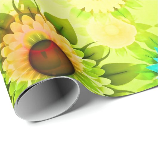 Schöne Abstrakte Blüte Geschenkpapier (Rolleneckpunkt)