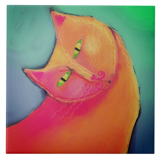 Schöne Abstrakte digitale Malerei für Jungen Fliese (Vorderseite)