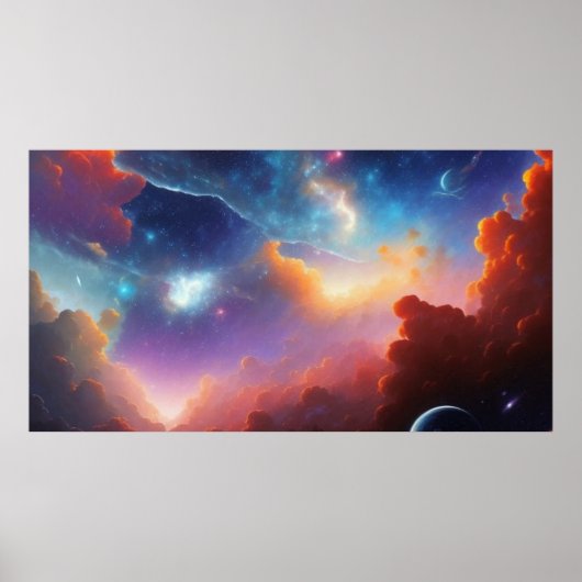 Schöne Abstrakte Farben Night Sky stars 2 Poster (Vorne)
