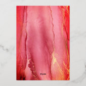 Schöne Abstrakte Hochzeit in Pink Folieneinladung (Rückseite)