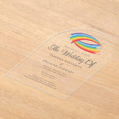 Schöne Abstrakte Hochzeit mit Rainbow Acryleinladungen (Ablage )