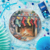 Schöne Abstrakte Kamin-Strumpf Pappteller (Party)