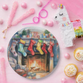 Schöne Abstrakte Kamin-Strumpf Pappteller (Party)