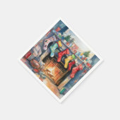 Schöne Abstrakte Kamin-Strumpf Serviette (Ecke)