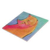 Schöne Abstrakte Katzenmalerei für Junge Fliese (Seite)