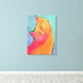 Schöne Abstrakte Katzenmalerei für Junge Leinwanddruck (Insitu (Holzboden))