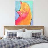 Schöne Abstrakte Katzenmalerei für Junge Leinwanddruck (Insitu (Schlafzimmer))