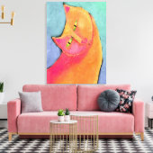 Schöne Abstrakte Katzenmalerei für Junge Leinwanddruck (Insitu (Wohnzimmer))