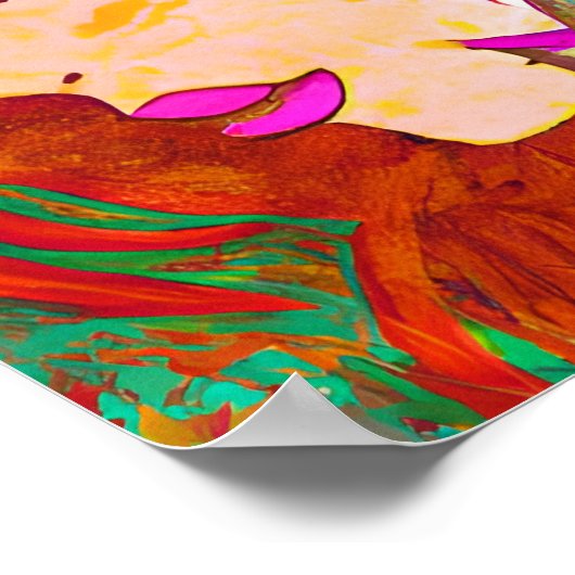 Schöne Abstrakte Kunst | Frauen mit Feathers Poster (Ecke)