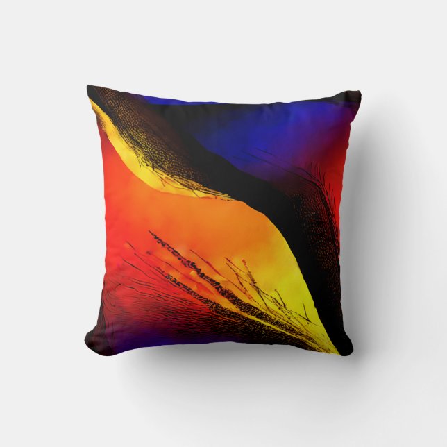 Schöne Abstrakte Kunst im Dunklen Hintergrund Kissen (Vorderseite)