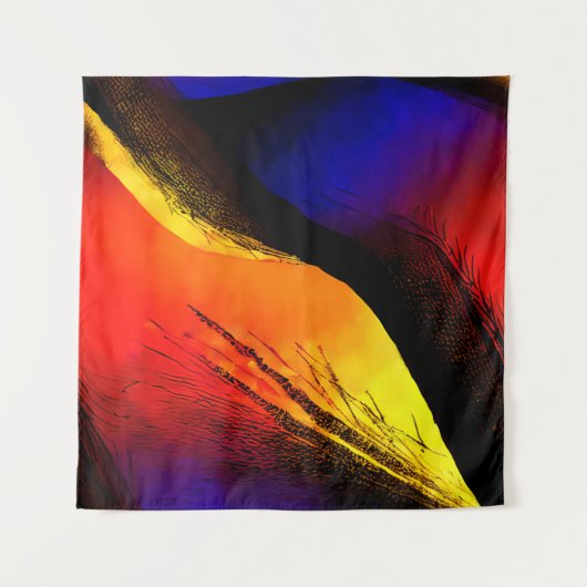 Schöne Abstrakte Kunst im Dunklen Hintergrund Wandteppich (Vorderseite)