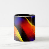 Schöne Abstrakte Kunst im Dunklen Hintergrund Zweifarbige Tasse (Mittel)