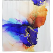 Schöne Abstrakte Kunst Indigo Duschvorhang (Vorderseite)