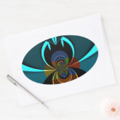 Schöne Abstrakte Kunstdruckerei in Kyōto Ovaler Aufkleber (Umschlag)