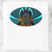 Schöne Abstrakte Kunstdruckerei in Kyōto Ovaler Aufkleber (Tasche)