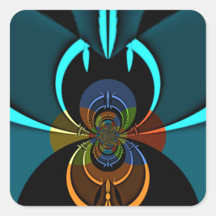 Schöne Abstrakte Kunstdruckerei in Kyōto Quadratischer Aufkleber