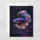 Schöne Abstrakte Lila Betta Angelkarte Postkarte (Vorne/Hinten)
