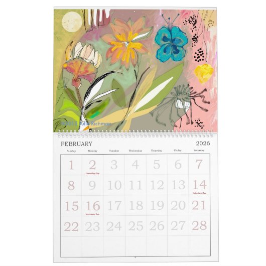 Schöne abstrakte Natur Kalender (Feb 2026)