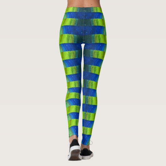 Schöne Abstrakte Peacock Alien Leggings (Rückseite)