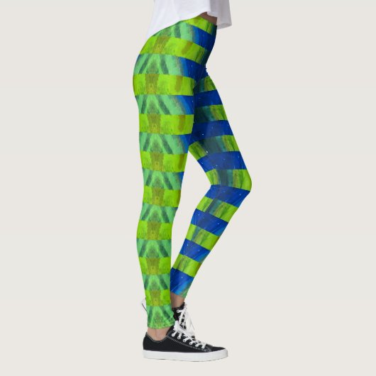 Schöne Abstrakte Peacock Alien Leggings (Rechts)