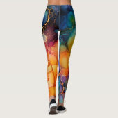 Schöne Abstrakte Rainbow Alcohol Tinte Liquid Art Leggings (Rückseite)