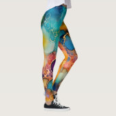 Schöne Abstrakte Rainbow Alcohol Tinte Liquid Art Leggings (Rechts)