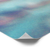 Schöne, Abstrakte, rosa blaue Blume fällt ab Poster (Ecke)