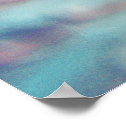 Schöne, Abstrakte, rosa blaue Blume fällt ab Poster (Ecke)