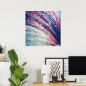 Schöne, Abstrakte, rosa blaue Blume fällt ab Poster (Heimbüro)