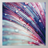 Schöne, Abstrakte, rosa blaue Blume fällt ab Poster (Vorne)