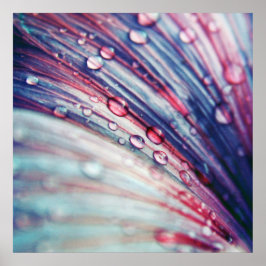Schöne, Abstrakte, rosa blaue Blume fällt ab Poster