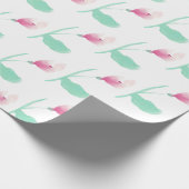 Schöne abstrakte rosa Blumen Geschenkpapier (Ecke)