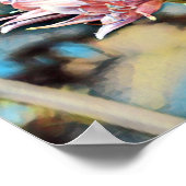 Schöne Abstrakte Rosa Frühling Blume Art Poster (Ecke)
