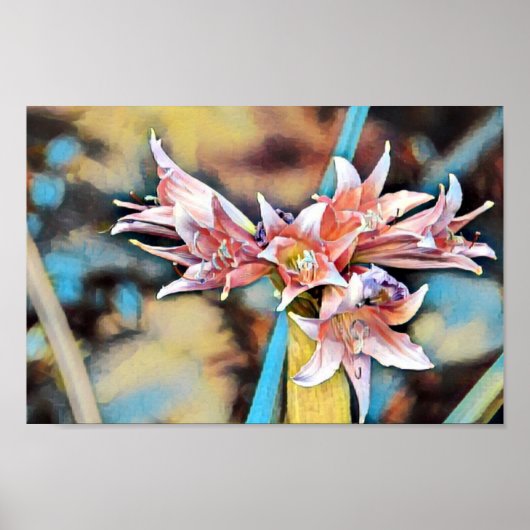 Schöne Abstrakte Rosa Frühling Blume Art Poster (Vorne)