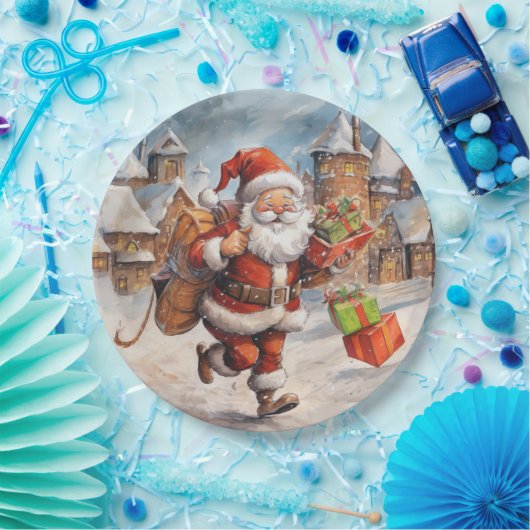 Schöne Abstrakte Running Weihnachtsgeschenke Pappteller (Party)