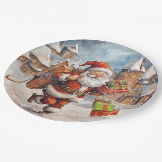 Schöne Abstrakte Running Weihnachtsgeschenke Pappteller (Schrägansicht)