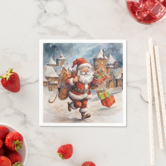 Schöne Abstrakte Running Weihnachtsgeschenke Serviette (Beispiel)