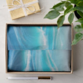 Schöne Abstrakte Soft Blue Ocean Splash Waves Seidenpapier (Geschenk)