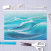 Schöne Abstrakte Soft Blue Ocean Splash Waves Seidenpapier (Handwerk)